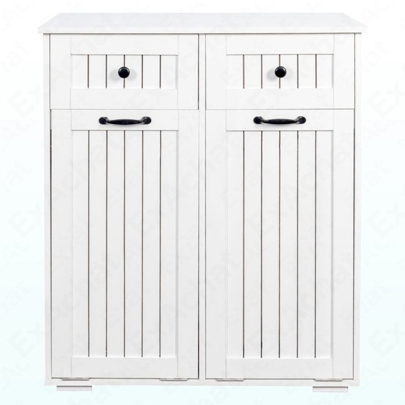 Armoire à linge avec 2 paniers à linge amovibles et 2 tiroirs
