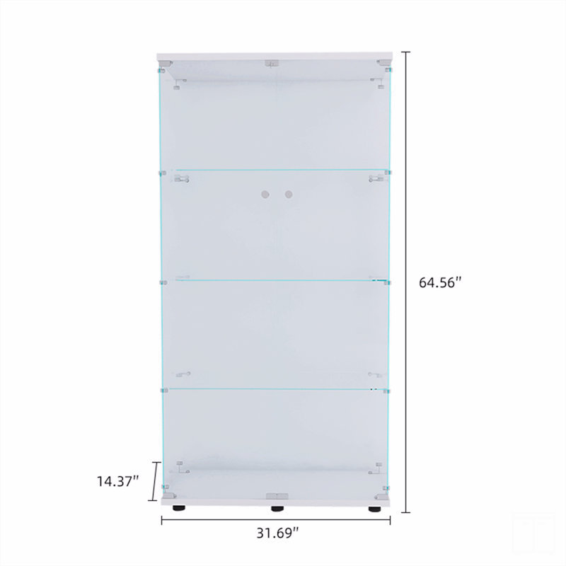 Vitrine à deux portes avec 4 tablettes, Blanc