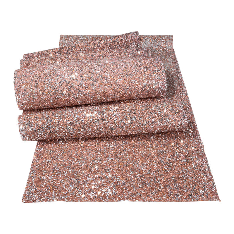Sparkles Home Luminous Table Runner | Rhinestones | Non-Slip Backing | Multiple Sizes Available, Pink, 108" x 13"