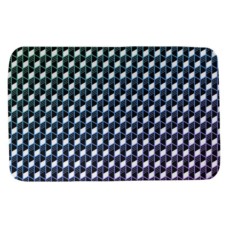 Tapis pour salle de bain Leffel, l 19 po x L 26 po, Dégradé paon