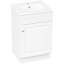 Meuble-lavabo de 20 po avec lavabo en céramique, blanc. Tablette organisateur d'armoire. Lavabo à surface lisse. Porte silencieuse pour blanc et lavabo. Étagère. Surface de l'eau du bassin.-1898420908