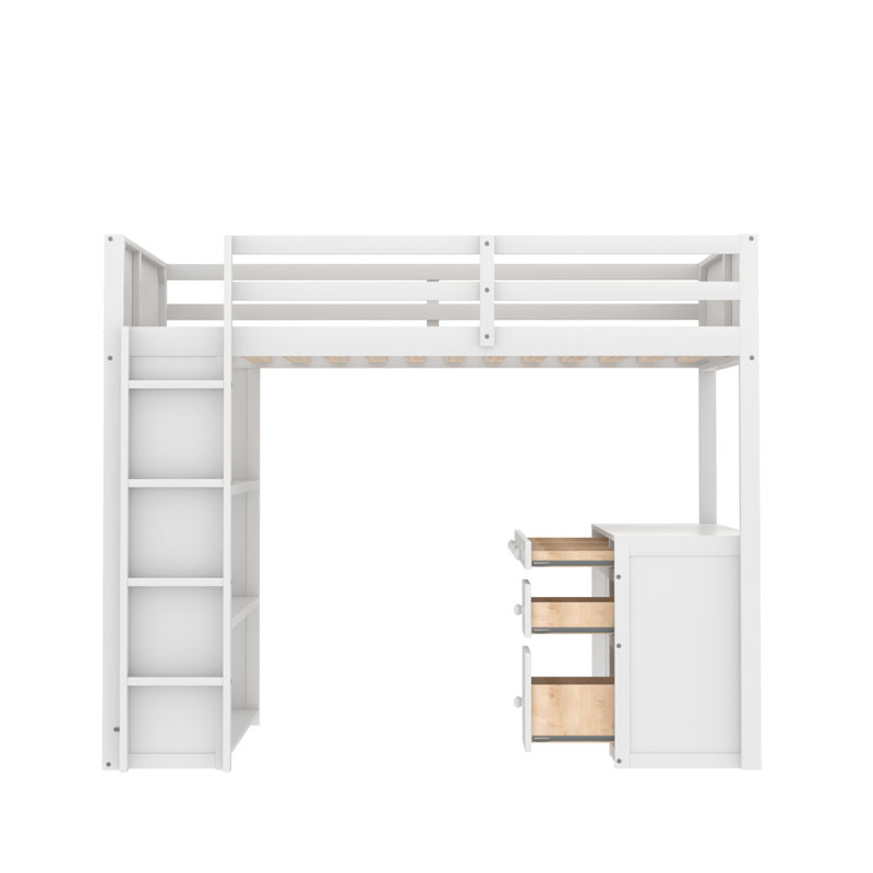 Rondae Kids Full Loft Bed, White