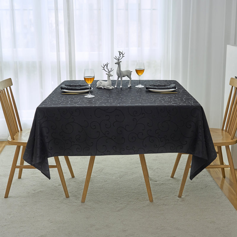 Nappe de couleur noire carrée en jacquard imperméable à l'eau et à la main de qualité supérieure, Noir, noir, noir, noir
