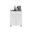 Chariot de cuisine, 2 portes, 1 tiroir, 4 roues, 2 tablettes, blanc