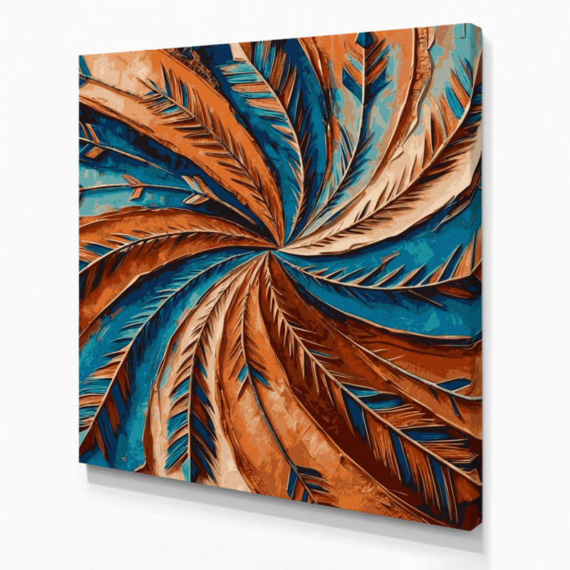 Art mural sur toile noire à motifs géométriques de style sud-ouest de style flèche du sud-ouest, 12" H x 12" W