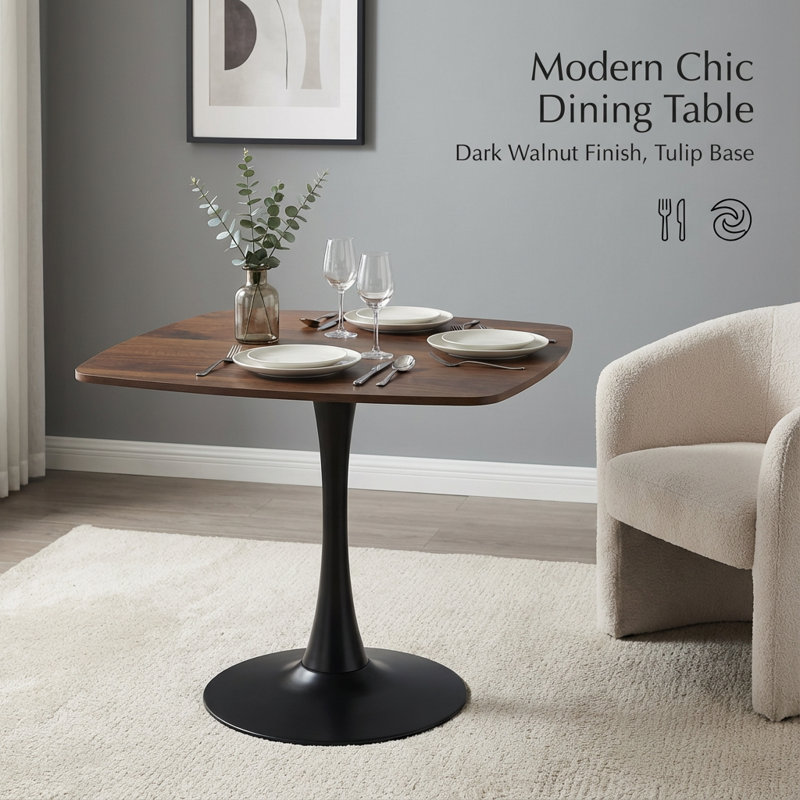 Table de salle à manger Modern Modern, 28.93" H x 31.5" L x 31.5" W