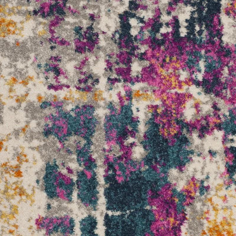 Christa Abstract Ivory/Blue Area Rug, Rectangle 3' x 5'
