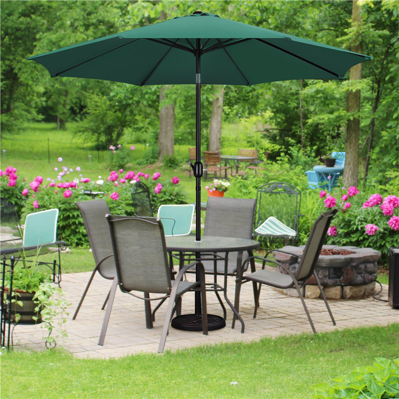 294cm Tilt Market Parasol, Dark Green