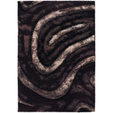 Flemish Hand Loomed Abstract Area Rug in Brown/Beige