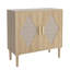 Buffet en rotin avec 2 tablettes réglables, buffet de rangement moderne, naturel