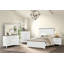 Mobilier de chambre à coucher moderne et rustique avec 1 porte-queue d'aronde et glissières à roulement à billes à deux tons, blanc et brun foncé