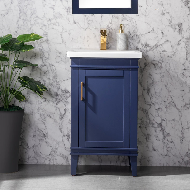 Ensemble de meuble-lavabo simple 20 po Reynaldo, Navy Blue