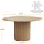 Table de salle à manger ronde 47 pouces avec base cylindrique cannelée en métal