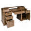 Bureau de style champêtre avec support pour écran et station de recharge