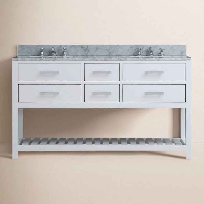 Madalyn 60'' W Double Vanity, Pure White