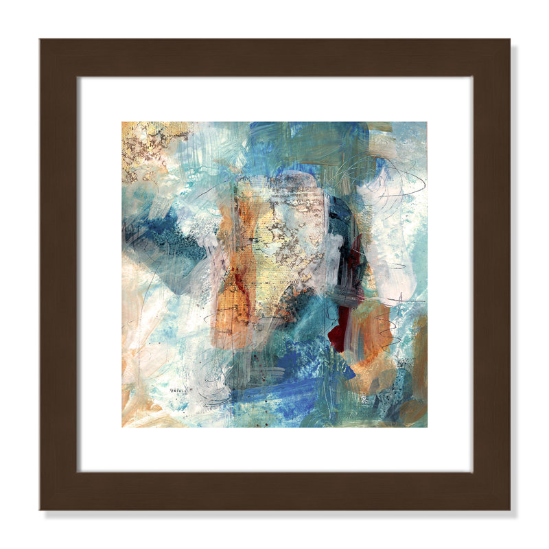 Painterly Elements " Painterly Elements II " Painting Print, Brushed Copper Framed, 18.5" H x 18.5" W x 1.13" D