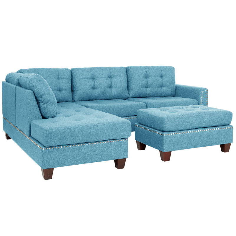 30*26" Single Seat Module For Modular Sectional Sofa,Deep Seat,Chenille,2 Colors, Blue Chenille