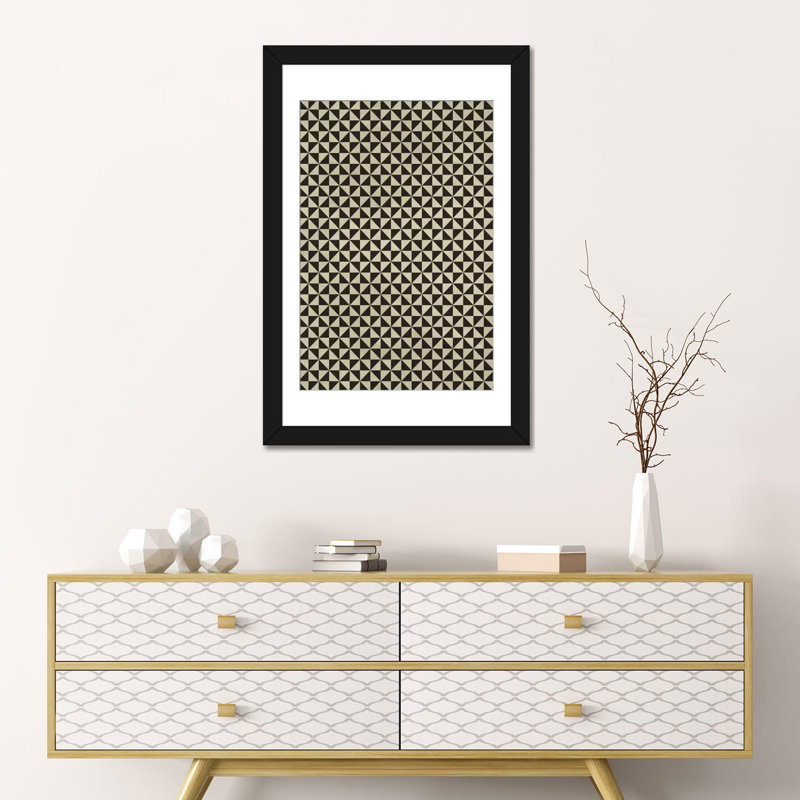 Albree Modern, impression sur toile, H 24 po x l 16 po x P 1 po, Papier avec cadre noir, Blanc