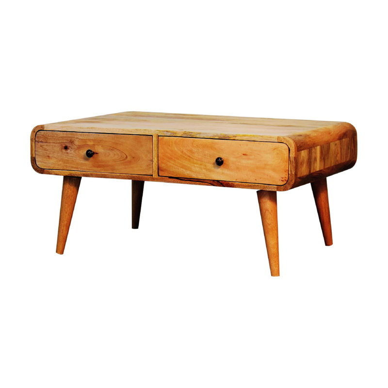 Simple & Elegant Appearance Console Table Wood Table Top,Leisure Coffee Table, Tan