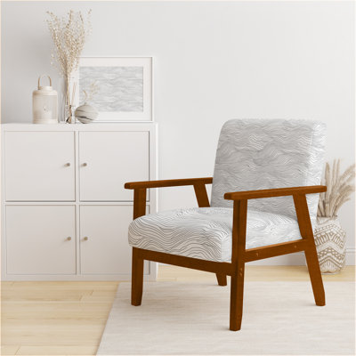 Fauteuil minimaliste en velours abstrait - Fauteuil Coastal Line
