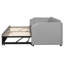 Lit de jour simple en velours rembourré avec couchette escamotable, gris-149336261