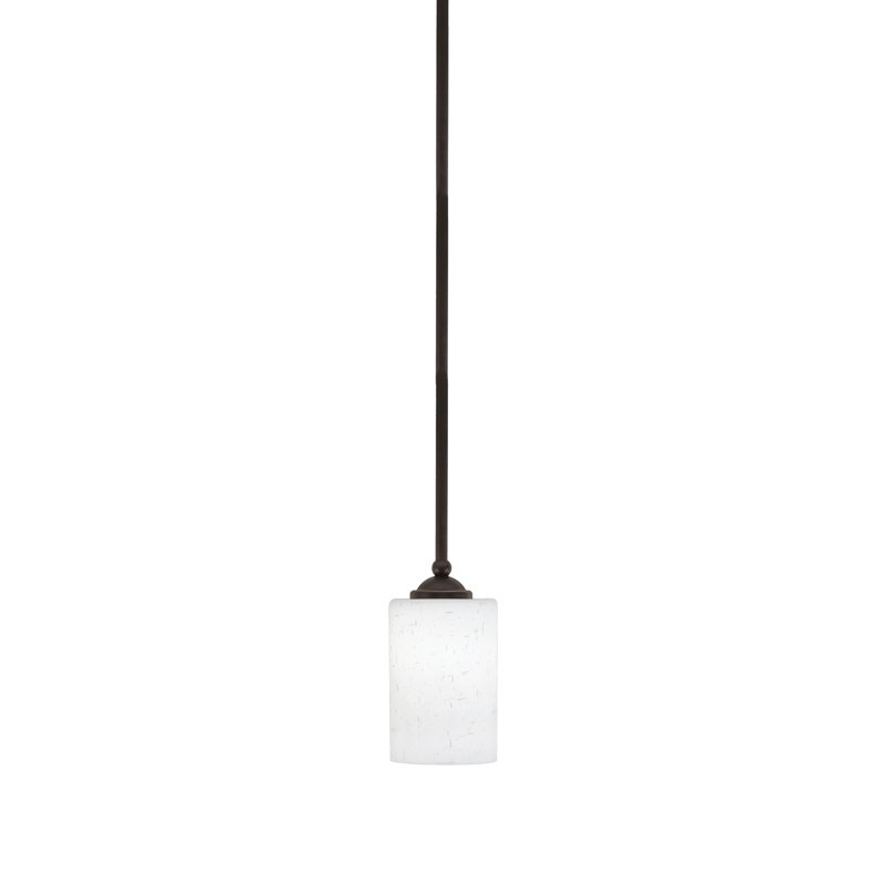 Zilo Stem Hung Mini Pendant Shown In Dark Granite Finish With 4" Glass, Dark Granite