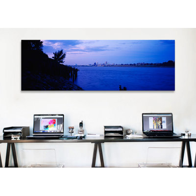 «City at The Waterfront, Mississippi River, Memphis, Shelby County, Tennessee», reproduction de photo sur toile