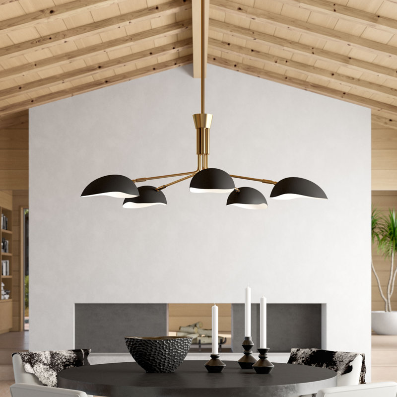 Racer 5 - Light Chandelier, Modern Brass, Matte Black