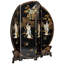 6 Ft. Tall Black Lacquer Round Room Divider - Imperial Ladies