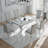 Kenzingtyn Rectangular Glass Top with Stainless Steel Base Dining Table-185693685