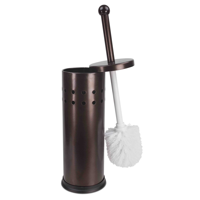 Home Basics Metal Toilet Brush And Holder, Bronze