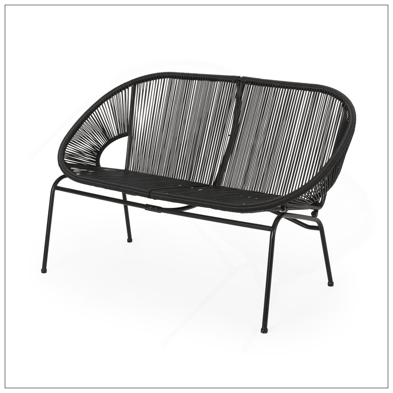 Causeuse d'extérieur à tissage hamac avec cadre en métal durable Condesa pour une détente moderne dans la cour