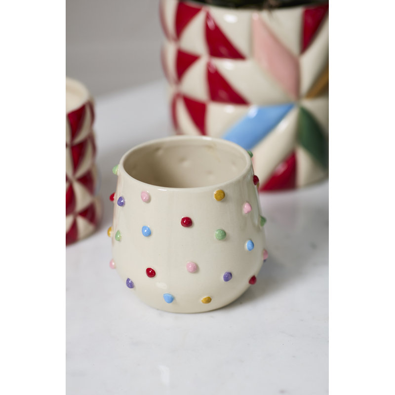 Color Dot Pot 5.25"x 4.5"