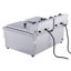 Friteuse professionnelle, double cuve 3000 W avec panier, 2 x 9,1 Qt/8,6 L en acier inoxydable, avec contrôle de la température et protection contre la surchauffe.