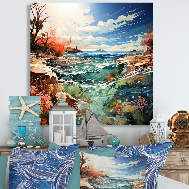 Beach Surf And Turf II - Beach Wall Art Prints, H 24 po x l 24 po x P 1 po, Toile tendue