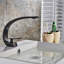 Robinet de salle de bain noir - Lavabo moderne à fixation sur comptoir à poignée simple avec motif géométrique brossé latéral, corrosion-125364242