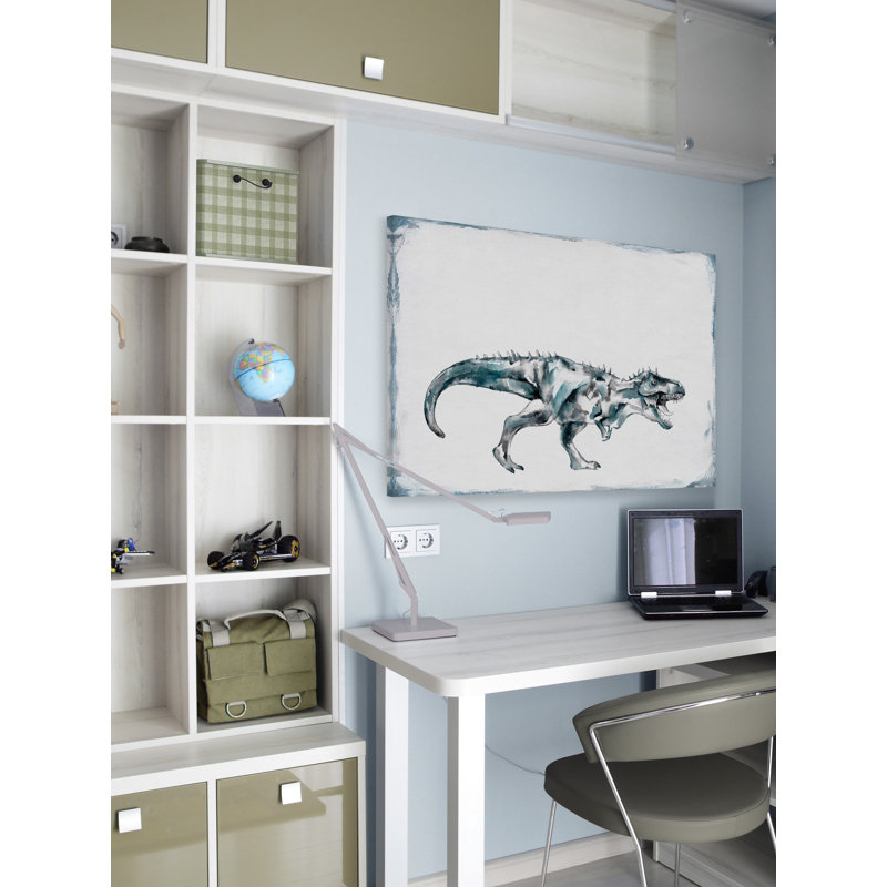 Reproduction de dinosaure vicieuse sur toile tendue, H 30 po x l 45 po x P 1,5 po