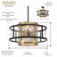 Soho - luminaire suspendu 4 lumières semi-encastré