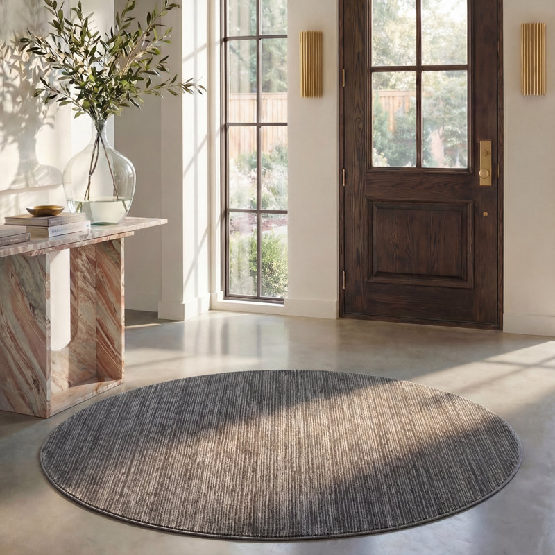 Aaishah Area Rug, Gray , Round 11'