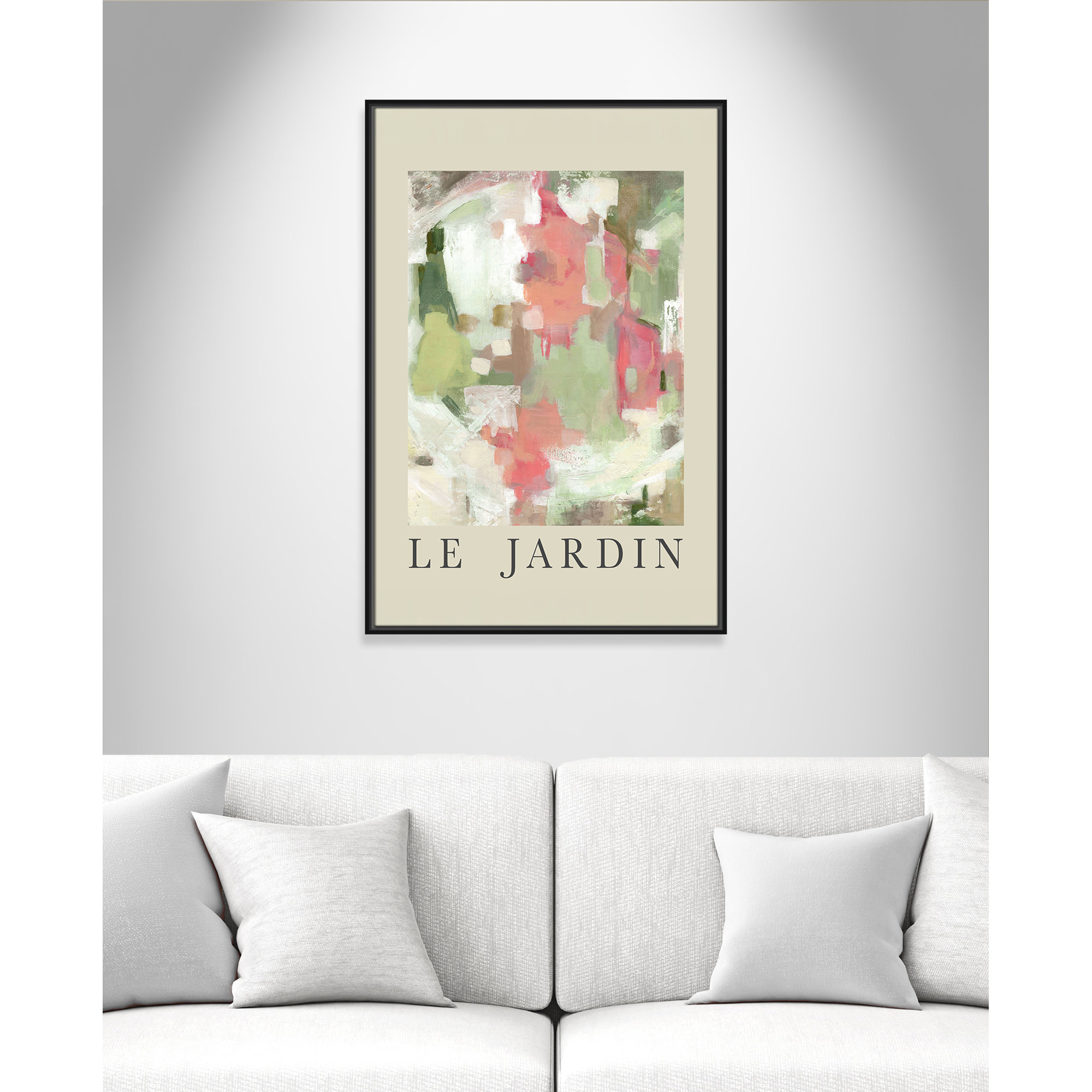 Botanical Poster Collection " Le Jardin " by Carol Robinson, Black Floater Frame, 37.5" H x 25.5" W x 2" D, No