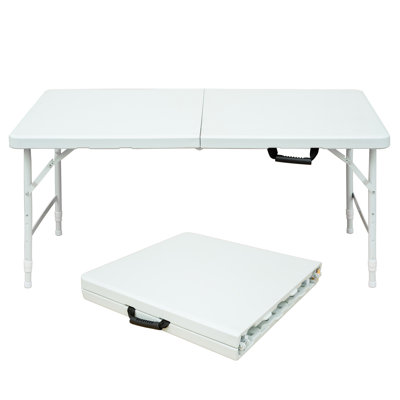 Table pliante de 8 pi, table en plastique portative pour le camping, pique-niques, fêtes, table pliable à charge élevée