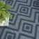 Foundry Select Versatile Diamond Navy Blue Indoor/Outdoor Area Rug