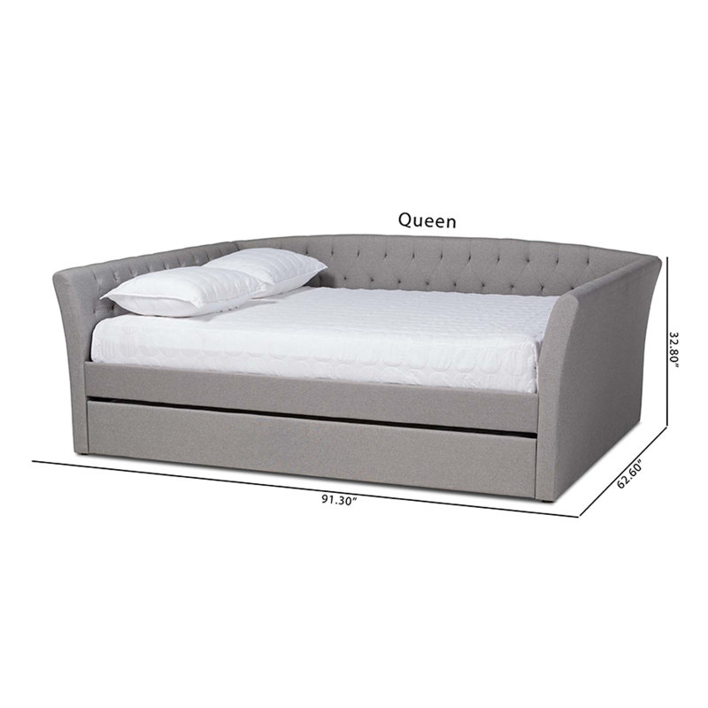 Earnest Upholstered Daybed, Light Gray, Queen