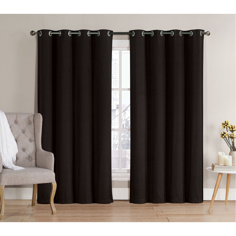 Karn Blackout Curtain Pair, Black, 52" W x 84" L