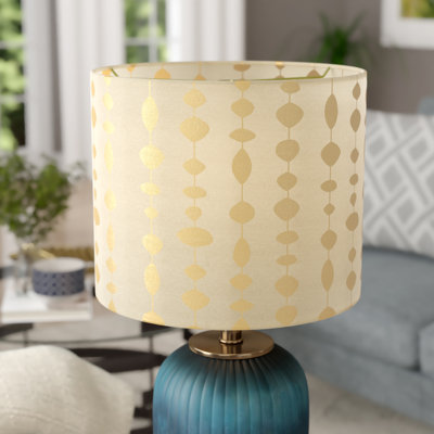 Abat-jour tambour en soie synthétique 9 po H 9 po x l 12 po Beige / Doré