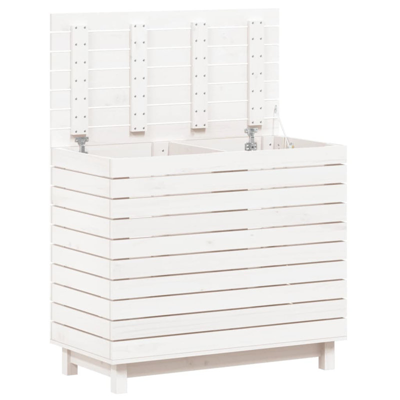 Wood Laundry Basket, White, 29.9" H x 17.3" W x 17.3" D