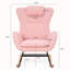 Fauteuil à bascule rembourré Teddy avec dossier haut, appui-tête réglable et poche, idéal pour la chambre d'enfant, la chambre à coucher, le salon et les bureaux.