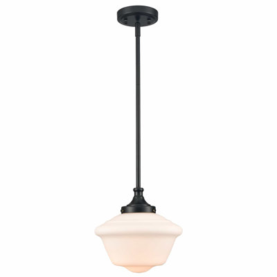 Rhodes Black Schoolhouse Glass 1-light Pendant
