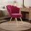 66cm Wide Velvet Barrel Chair Accent Chair with Gold Legs Upholstered Armchair with Padded Seat & Back – Modern Comfy Vanity Chair for Bedroom, Living Room, Makeup Room-552732302