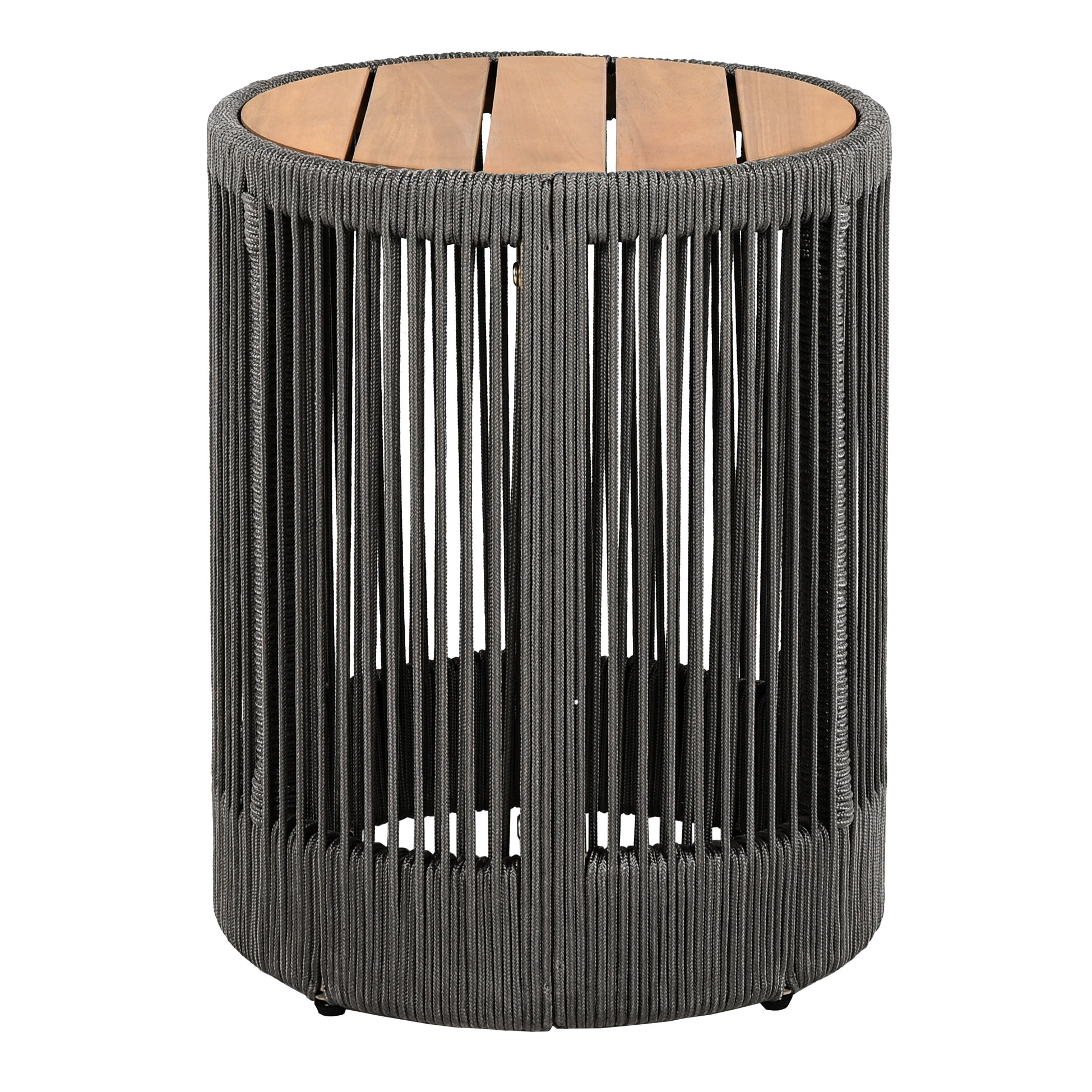 Breakwater Bay Wood And Rope Side Table - 15-inch Diameter, 17.76-inch ...